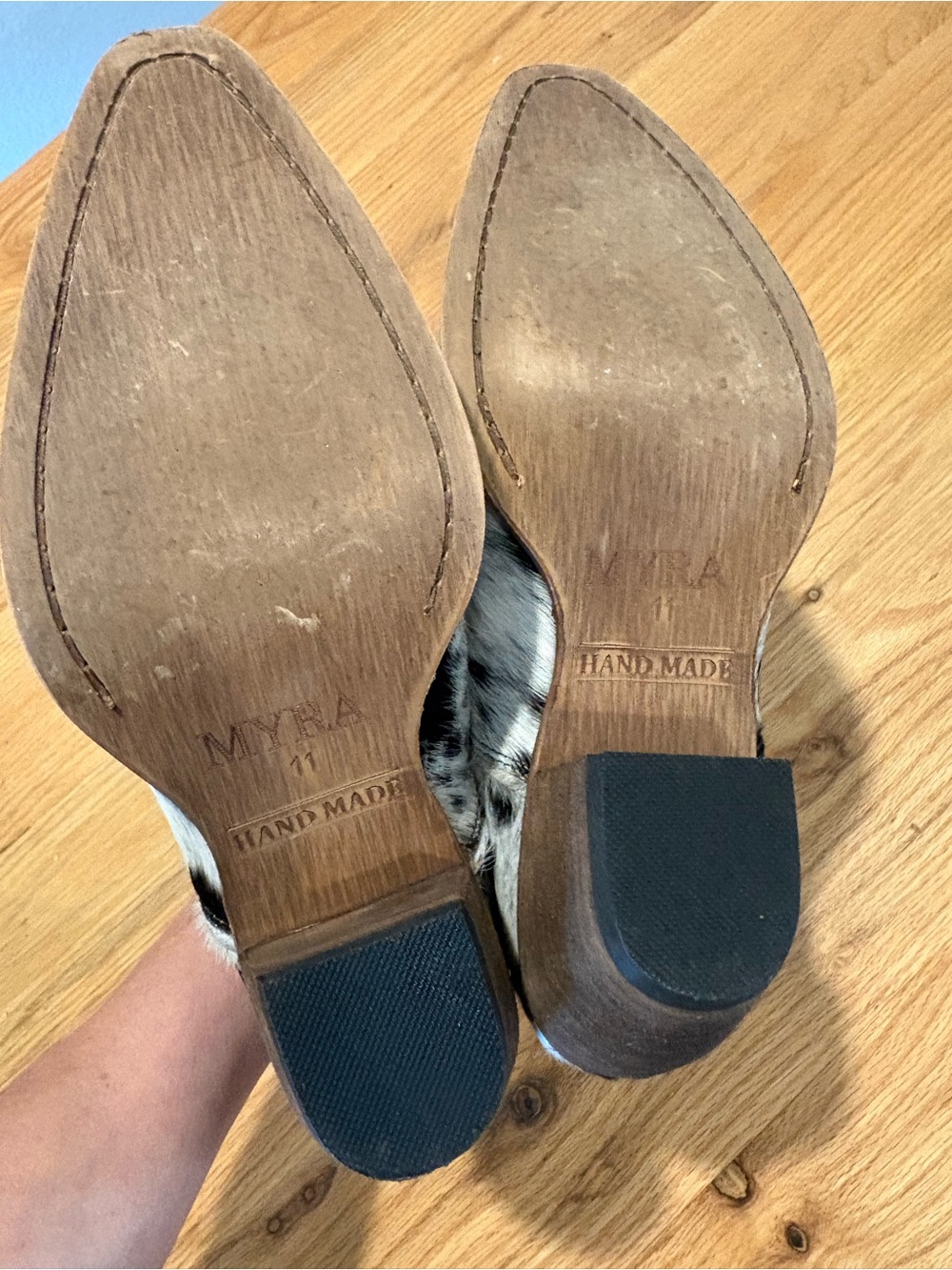Myra Bag Black and White Cowhide Ankle Booties - Picture 3 of 3